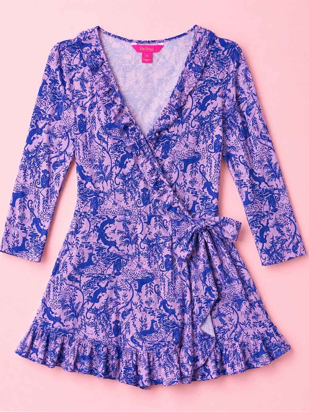 Lilly Pulitzer Jessalynne Wrap Romper Safari As I Can See Lilac Freesia M